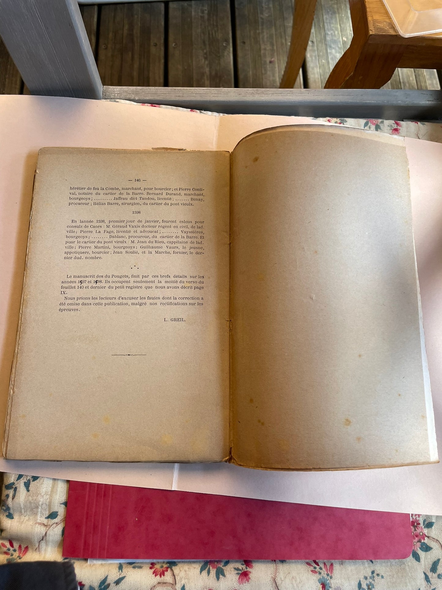 Le Livre de Main des du Pouget (1522–1598) – Louis Greil (Cahors, 1897) Exemplaire d’exception