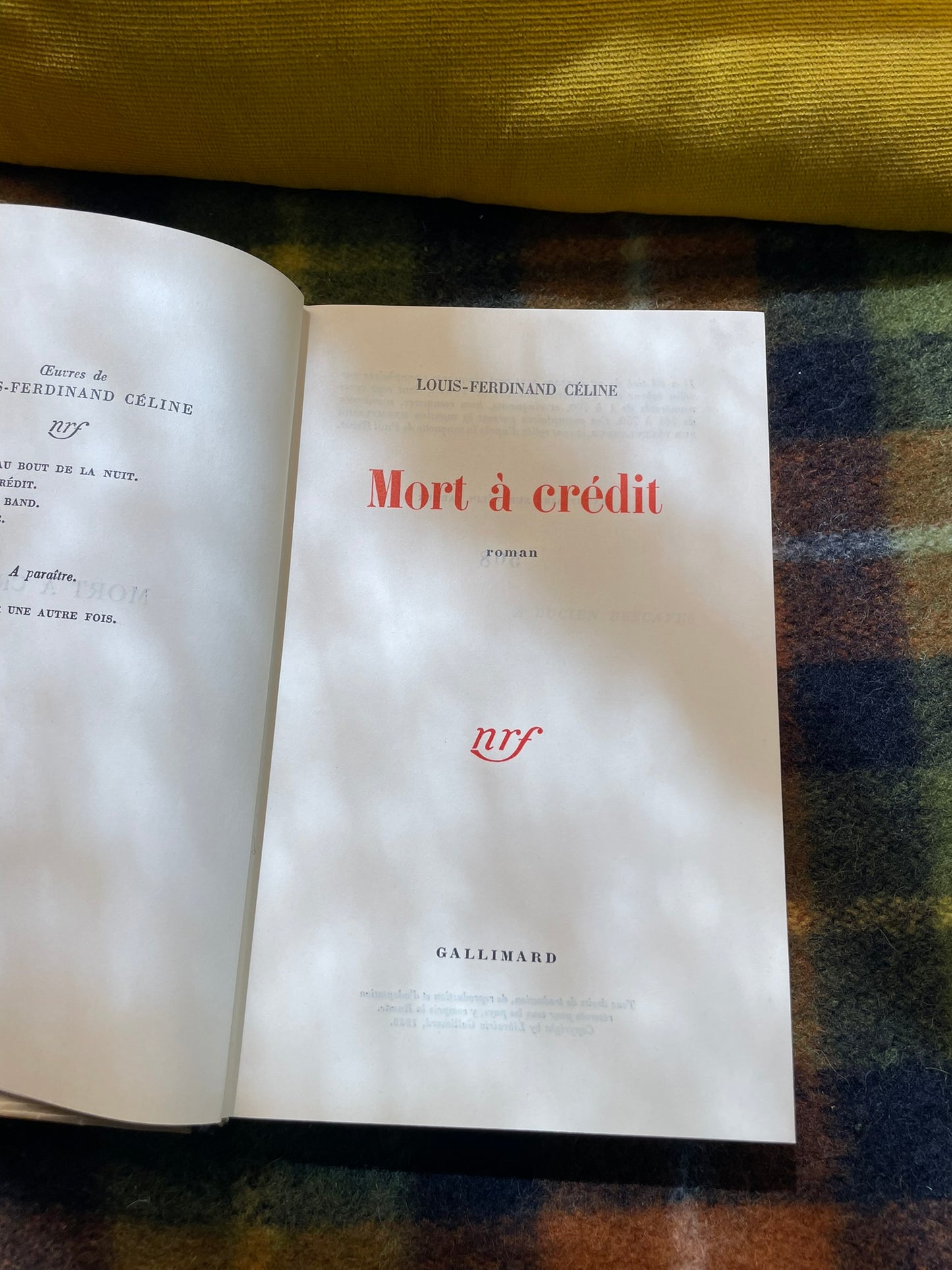 Mort à crédit – Louis-Ferdinand Céline – Édition originale sur vélin labeur (1952)