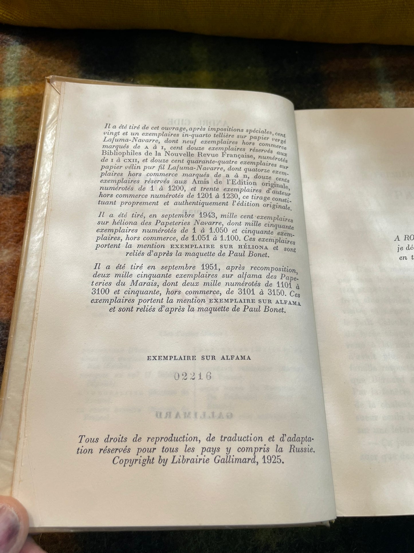 Les Faux-Monnayeurs – André Gide – Édition numéroté sur Alfa (1951)